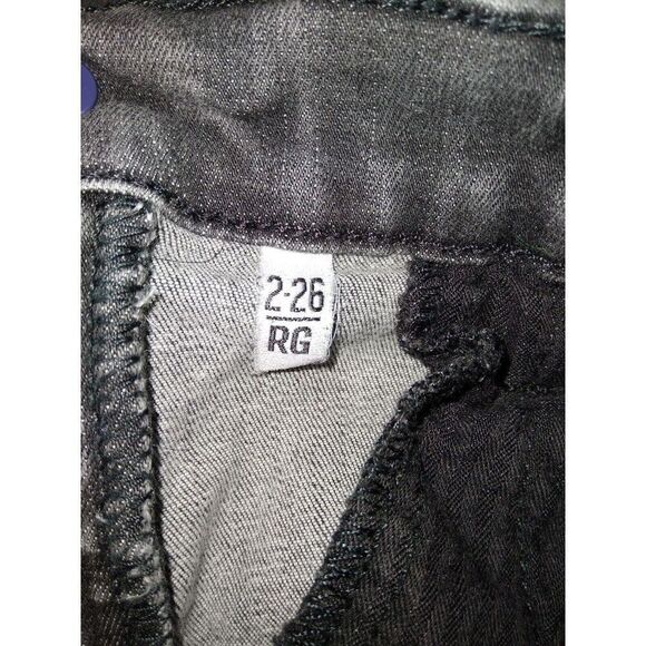 Gap 1969 True Skinny High Rise Gray Denim Pants Size 26R measures 26x27.5 - Picture 8 of 9